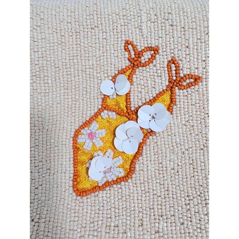 Rare Viral Hand Beaded Bikini Bag NWT Coastal Resort Beach Y2K Statement Purse - Picture 7 of 16